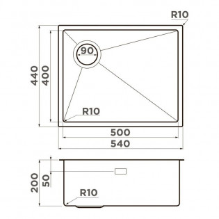 МОЙКА OMOIKIRI TAKI 54-U/IF-L Side SF IN (4997474) НЕРЖАВЕЮЩАЯ СТАЛЬ