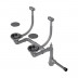 Арматура для двухчашевых кухонных моек Omoikiri WK-2C GM 4956498 с прямоугольными переливами и декоративными элементами для корзины, вороненая сталь
