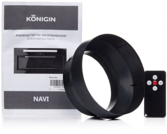 Кухонная полновстраиваемая вытяжка Konigin Navi White Glass 90