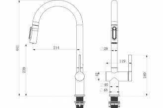 Смеситель LONGRAN Sprint logic LM2187, GunGrey выдвижная лейка LM2187 GG