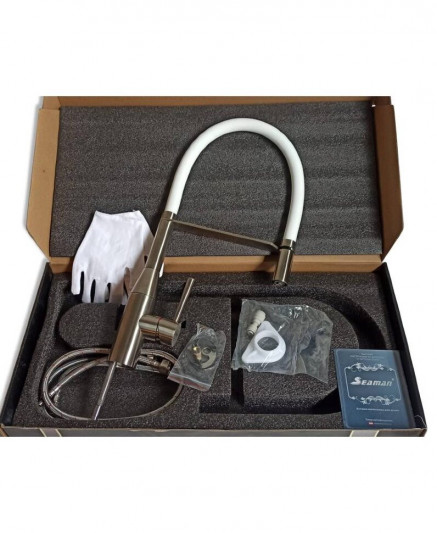 Смеситель для кухни Seaman Visconti SSL-7671-MS mist satin, white