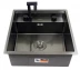 Комплект для кухни мойка и смеситель Hoffger Klape 5050 Black (Чёрный)