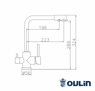 Смеситель кухонный  Oulin OL-8073 нержавеющая сталь